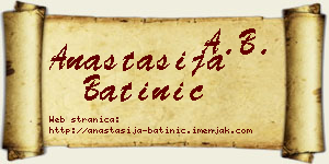 Anastasija Batinić vizit kartica
